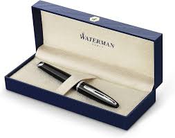 Stylo Plume Waterman Carène Noir Éclat avec Finitions Palladium