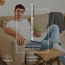 Stylo Plume Parker IM - Écriture Élégante en Gris Dégradé