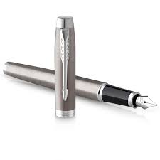 PARKER IM Stylo Plume en Acier Inoxydable et Chrome