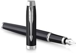 PARKER IM Stylo Plume Noir Mat Chrome