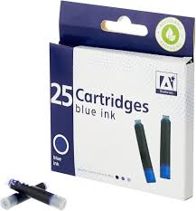 Lot de 25 Cartouches d'Encre Bleues Universelles pour Stylo-Plume