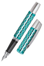 Stylo Plume Ergonomique Diamant Turquoise pour École
