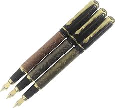 Stylo Plume Équestre Gravé - Ensemble de 3 Couleurs