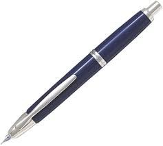 Stylo à bille Pilot 1500 bleu moyen rhodié rétractable