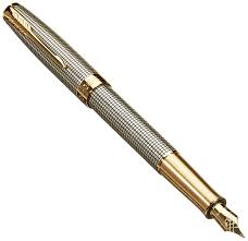 Parker Sonnet : Stylo Plume Argent Ciselé & Or
