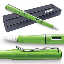 Stylo Plume Lamy Safari Vert avec Gravure - Pointe Moyenne