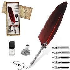 Set de Calligraphie avec Stylo Plume d'Oie