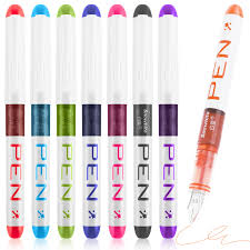 Set de 8 Stylos Plume Jetables Colorés