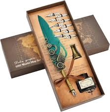 Ensemble de Stylos de Calligraphie Hethrone - Plume Verte