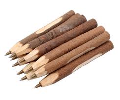 Stylo à bille en bois écologique - 10pcs vintage créatif