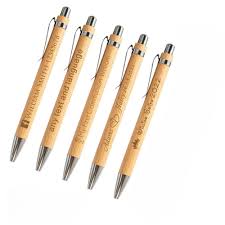 100 Stylos à Bille en Bambou Personnalisés