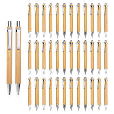 Lot de 100 Stylos à Bille Rétractables en Bois