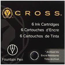 Recharge Stylo Cross 8921 - 6 pièces Noires